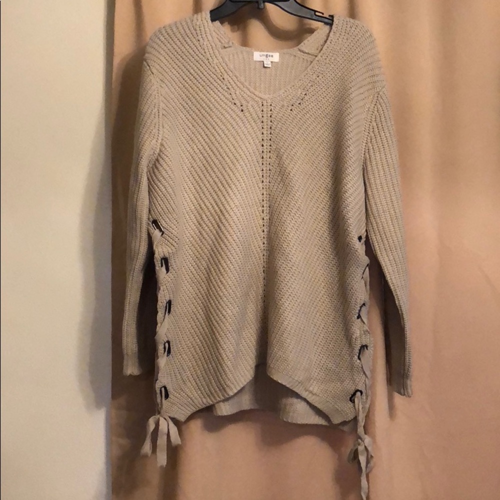 Sweater with Lace Up Sides NWOT